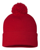 12" Pom-Pom Cuffed Beanie | Sportsman SP15 | Embroidery (2.25" X 4")